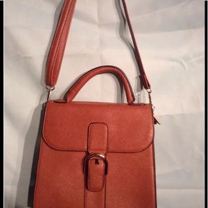 DARK TAN SATCHEL -SHOULDER -CROSSOVER HANDBAG